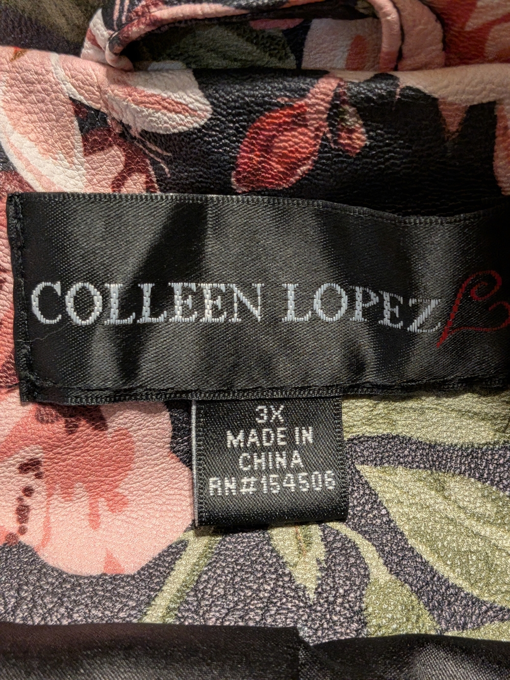 Floral Faux Leather Moto Jacket Pink Rose Edgy Fall - Picture 8 of 14